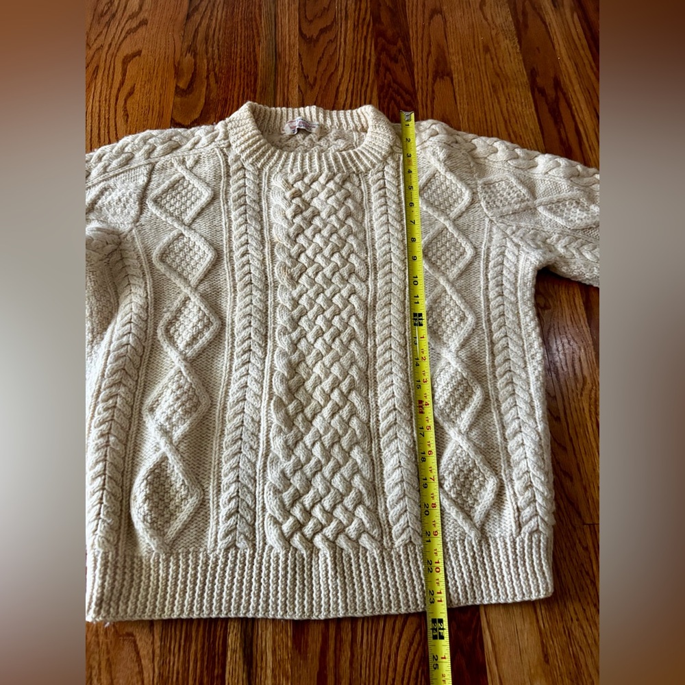 Fisherman Wool Sweater by Deans of Scotland - Vintage - Womens Medium - Picture 7 of 9